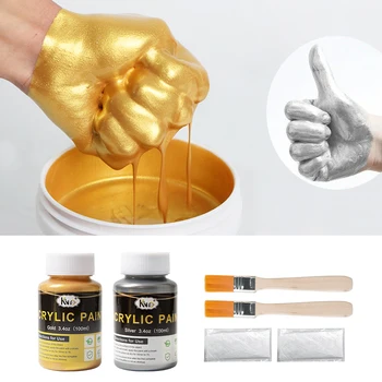 100 ml Por Frasco de Ouro Tinta Acrílica DIY Metalizado Pintura a Tinta de Parede Foguang Ouro Impermeável a Líquido Mão Pintura Pigmento