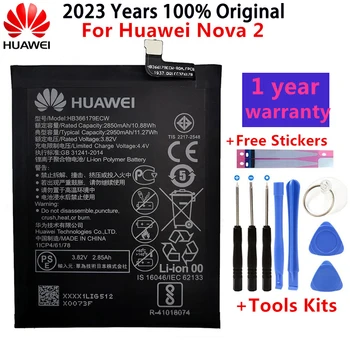 100% Original Hua Wei Substituição da Bateria do Telefone HB366179ECW para Huawei Nova 2 CAZ-AL10 CAZ-TL00 2950mAh+Free Tools