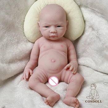100% Silicone Líquido Reborn Baby Doll Crianças Brinquedos de 18,5 polegadas 2,8 kg Macio Bebe Bonecas Realistas Menino Bebê de Presente de Aniversário COSDOLL