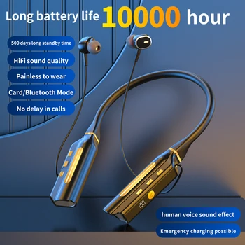 10000mAh 10000Hours de Reprodução sem Fio Bluetooth Fones de ouvido Magnético Esportes Executando o Fone de ouvido Decote Esporte Fones de Redução de Ruído