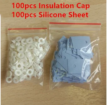 100Pcs A-220 Transistor de Isolamento de Plástico máquina de lavar + 100Pcs A-220 Isolado Almofada de Silicone Tira da Folha