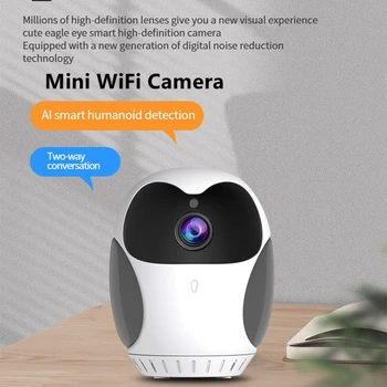 1080P Mini wi-Fi Câmera Bidirecional de Visão Noturna IP Comcorder de Movimento sem Fio de Detecção de 2 Vias de Áudio De 360° de Rotação, Monitor do Bebê