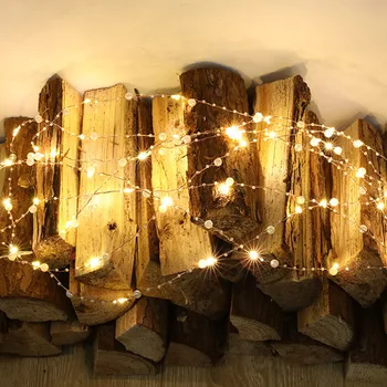 10m 100 Talão de Leds de Luzes de corda de Prata, Fio de Ouro Luzes de Fadas Grinalda de Noiva de Férias Decoração da Árvore de Natal Alimentado por Bateria