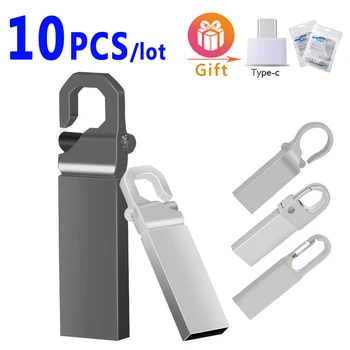 10pcs/lot logotipo Livre de Metal pen drive 64gb de 32 gb, a pen USB 2.0 de alta velocidade pendrive USB stick 16gb 4gb 8gb cartão de memória usb