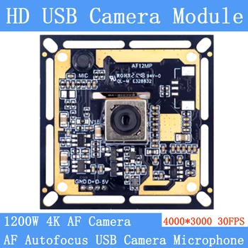 1200W Nível Industrial, Perto Remoto AF focagem automática 4K Webcam USB 4:3 4000x3000 30Fps Mini CCTV UVC USB Módulo de Câmera com Microfone