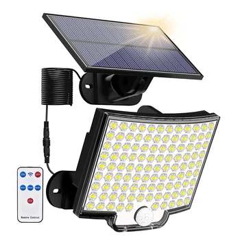 128/228/328 Luz Solar ao ar livre 106 LED Refletor IP65 Impermeável Sensor de Movimento Humano Indução Solar, Luzes de Inundação de 3 Modos