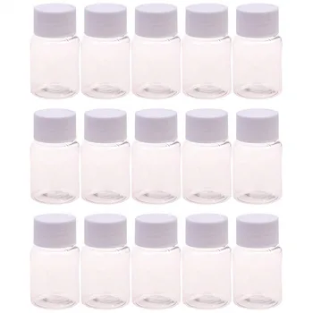 200+2pcs 15ML de Plástico Vazia Boca Pequena se Formou Laboratório de Química do Recipiente Frasco de Reagente Amostra de Vedação Líquido Frasco do Medicamento