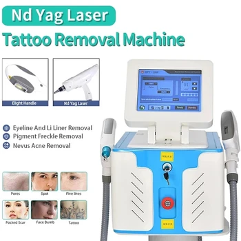 2023 do Laser do Nd Yag da Remoção da Tatuagem do 2 em 1 IPL+Nd Yag máquina Laser Máquina Optar Portátil da Remoção do Cabelo do Laser do Equipamento do Salão de