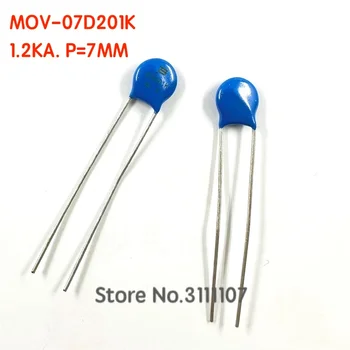 20PCS MOV-07D201K Varistores 7D-201K 07D201K 7D201K 200V 1.2 KA 7MM Piezoresistor Metal Tensão Resistor Dependente Piezoresistance