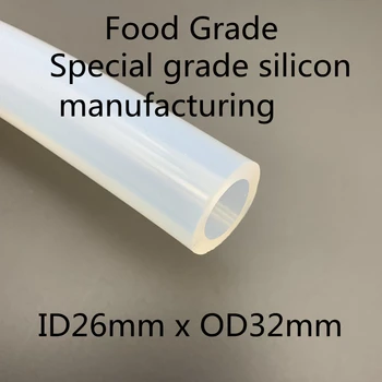 26x32 de Silicone Tubo de IDENTIFICAÇÃO de 26mm de diâmetro externo de 32mm de qualidade Alimentar Flexível Bebida Tubulação Tubulação de Resistência à Temperatura Atóxico Transparente