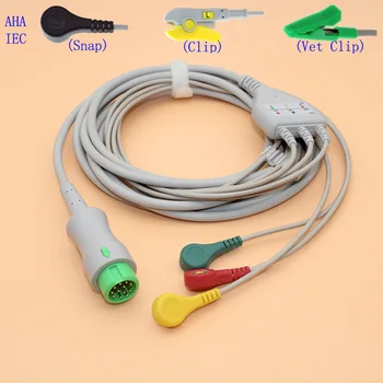 3-levar cabo ECG e leadwire de eletrodo conector para a Mindray Paciente de ECG monitor de
