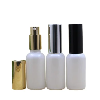 30 ML de Vidro com Emulsão Bomba de Loção Frasco Prateado Perfume do Óleo Essencial de Garrafa de Maquiagem Reutilizável Frasco de Loção Embalagem 20pcs
