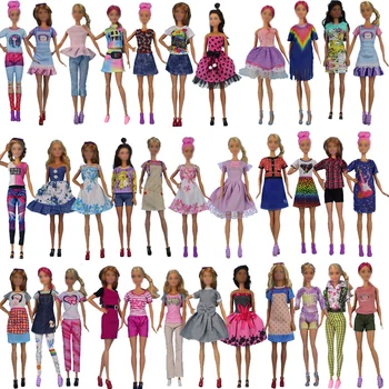 30cm Roupas de Boneca Acessórios para a Boneca Barbie com Roupas da Moda Vestido Único de Duas peças de Conjunto Menina de Casa de Boneca de Presente de Aniversário de Brinquedo