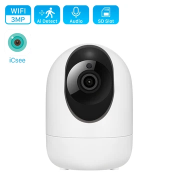3MP 2K Wifi Mini Câmera sem Fio do IP de PTZ Câmera Indoor Ai Detecção Humana Home do CCTV Câmera de Segurança de Duas vias de Áudio do Monitor do Bebê