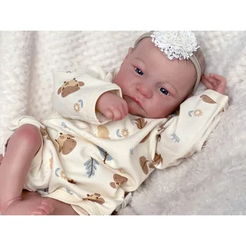 49cm 19inch Reborn Baby Doll Já Pintou Terminado Acordado Bebê Recém-nascido Tamanho 3D Pele Visível Veias de colecionador de Arte Boneca