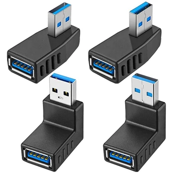 4PCS USB 3.0 Adaptador de Acopladores de 90 Graus Macho e Fêmea Conector USB - Incluindo a Esquerda,Direita,Cima,Baixo Adaptador de Ângulo
