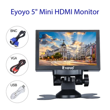 5 polegadas AV LCD Car Monitor portátil Retrovisor Backup Tela da Câmera do CCTV Monitor com HDMI, VGA e BNC Porta de Segurança em Casa