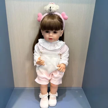 55cm completo cola immersible de simulação de boneca, família brinquedo de presente, peruca conjunto, cabelo ficar contra a parede