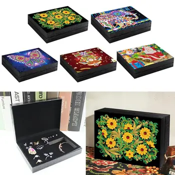5D DIY Especial em Forma de Diamante Pintura da Caixa de Jóias da caixa de Armazenamento de Diamante Mosaico Kits de Bordados de Natal Recipiente de Decoração de Casa