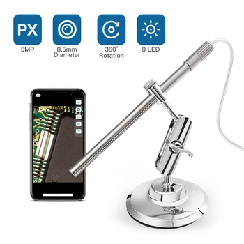 5MP 8,5 mm 220X Microscópio Digital USB Para Android ISO Smart Phone USB OTG Endoscópio CMOS Boroscópio Inspeção Otoscópio Câmara