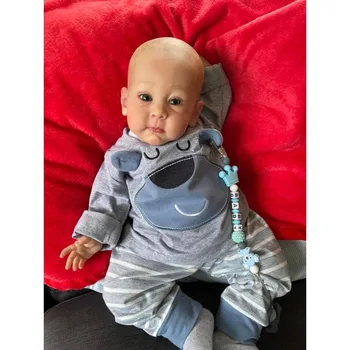 60cm Realista Bebê Reborn Boneca Artesanal Requintado Desenhar Cabelo 3D Pele Tecido do Corpo da Boneca