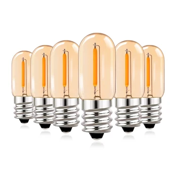 6pcs T16 Vintage Lâmpada Led E14 E12 0,6 W LED de Filamento de Lâmpada 220V 110V Branco Quente Lâmpada de Lava Reposição de lâmpadas a Decoração Home