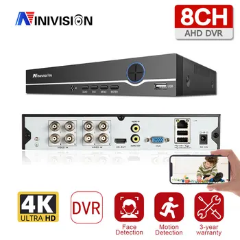 8CH de 8MP 6in1 HD TVI CVI XVI AHD de Segurança IP, DVR H. 265 Gravador Digital de Vídeo Inteligente Detecção de Movimento de Rosto Reprodução