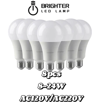 8PCS E27 B22 LDE lâmpadas de Potência 8W 9W 10W, 12W 15W 18W 20W 24W AC120V AC220V Branco Quente Luz Branca Fria para a Decoração Home