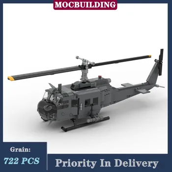 A cidade de Helicóptero UH-1H Modelo de Bloco de Construção de Montagem Militar MOC Transporte Menino de Presente de Natal do Brinquedo