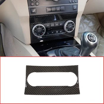 A Fibra de carbono ABS de Carro do Centro da Consola de Ventilação de Ar Condicionado Moldura Guarnição Para a Mercedes benz Classe GLK X204 2008-2012 Acessórios