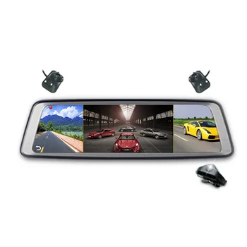 ADAS 10inch Carro GPS Multimídia Player do Carro DVR do Espelho de Vista Traseira 4 Câmara Canais Traço Cam 1080P WiFi Traço Cam, Gravador de Condução