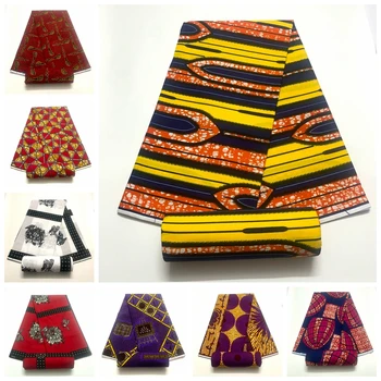 Africano de Ouro de Cera de Tecido de Material de Algodão de Impressão de Alta Qualidade Ancara Cera Para Costura 6yards Mulheres de Vestido de Tecido de Tecido Africano