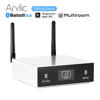 Arylic S50 Pro+ WiFi & AptX HD pré-Amplificador Com ESS Sabre Dac AKM ADC Multiroom Airplay das Marés de Rádio da Internet DLNA, UPNP QPLAY