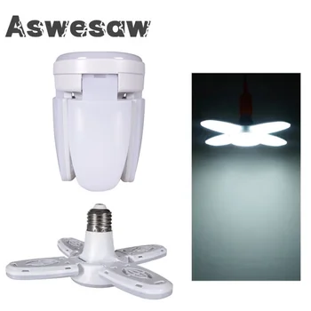 Aswesaw E27 CONDUZIU o Bulbo pá de Ventilador de Temporização Lâmpada 28W AC85-265V Foldable do Diodo emissor de Luz do Bulbo Lampada Para Casa, Luz de Teto