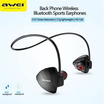 Awei A847BL Fones de ouvido Bluetooth 5.3 Bluetooth Headset sem Fio Impermeável do Esporte Fones de ouvido Decote Fones de ouvido Com Microfone Para a Execução de