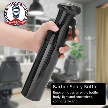 Barbeiro 300ML de Água Frasco de Spray Cabeleireiro Hidratante Chaleira Reutilizável Contínua Atomizador Penteado regador Barbearia