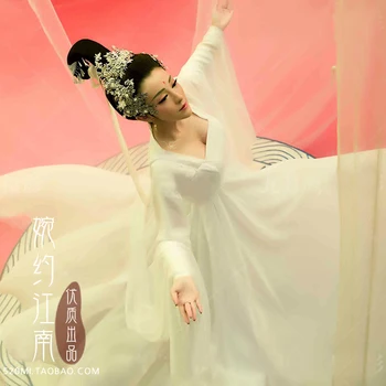 Branca de Fadas Estética Traje para as Mulheres de Ano Novo Gala de Abertura do Traje de Dança com Grande Trem de Dança Clássica, as Mulheres Brancas do Traje