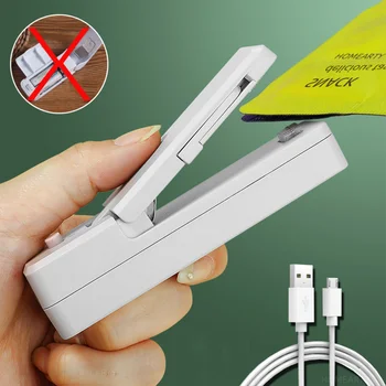Carga USB Selador Casa de Lanches Saco Plástico Pacote de Selador aquecer a Comida Fechar Sacos do Portátil Máquina de Selagem de Gadgets de Cozinha