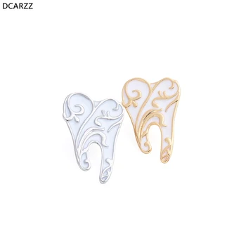 DCARZZ Dente Broches Mulheres Presente Moda Médico Médico Enfermeiro Bonito Jóias Esmalte Dental Pin