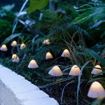 DIODO emissor de luz Exterior Solar Cogumelo Luzes de Natal para o Jardim DecorationLights Paisagem do Gramado do Cogumelo Lâmpada