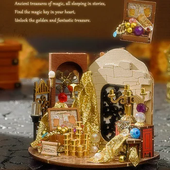 DIY Criativa Artesanal Magia Casa de Sonho Garrafa de Mini Móveis 3D Modelo de Montagem de Decoração em Madeira Menina Boneca de Presente