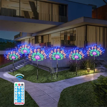 DIY Solar Fogos de artifício Gramado Cadeia de Paisagem Exterior da Estrela Lâmpada 8 Modos para a Festa de Casamento de Natal do Jardim Via de Decoração