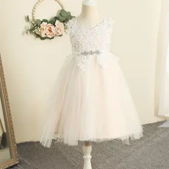 Dreamgirl Bonitos Vestidos da Menina de Flor para a Noiva Apliques de Tule Primeira Comunhão Vestidos Prinecess Dresse vestidos de festa