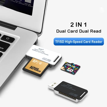 DU04 2 EM 1 Leitor de Cartão USB 2.0 SD TF Adaptador Para laptop Câmera SLR SDXC cartão de Memória Smart TV Acessórios OTG Cardreader