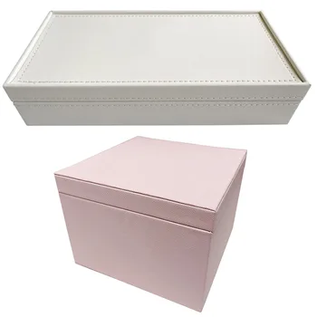 Embalagem cor-de-Rosa de couro Caixa de Exibição de Jóias Encantos Anel Pulseira Brinco de Presente Caixa de Veludo Compatível com as Jóias