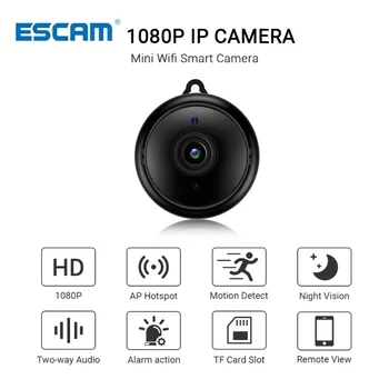 Escam V380 Mini Câmera IP Wifi HD 1080P sem Fio Indoor Camera visão noturna Áudio em Dois sentidos Detecção de Movimento do Bebê Monitor da Câmera
