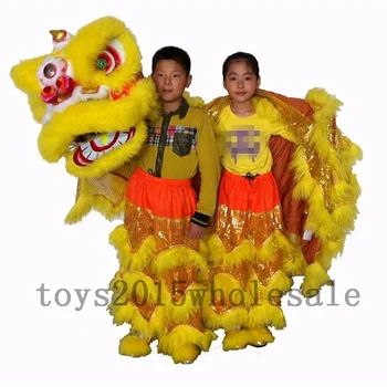 Festival Festa De Aniversário Pur Dança Do Leão Do Sul Leões Da Mascote Do Traje Para Duas Crianças De Pura Lã De Cosplay Trajes De Chinatown Arte Popular