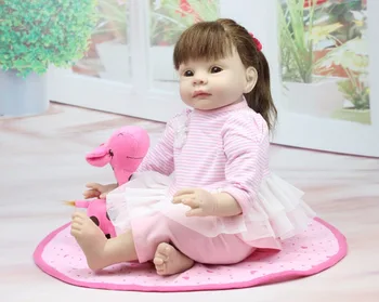 frete grátis por atacado 22inch realistas renascer da criança da menina boneca, brinquedos e presentes para meninas