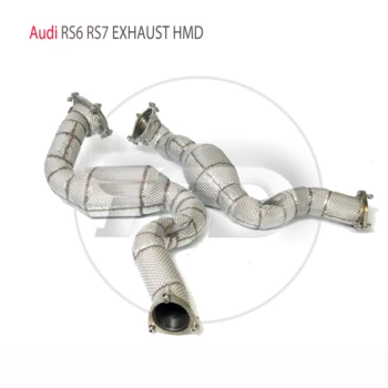 HMD Colector de Escape de Alta Vazão tubo de água para Audi RS6 RS7 4.0 T de Acessórios para carros Com Catalisador de Cabeçalho Sem Cat Catless Tubo