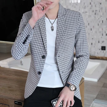 Homens casual do paletó versão coreana fino terno Dropshipping venda quente top coat de negócios mangas compridas botão de algodão blazers